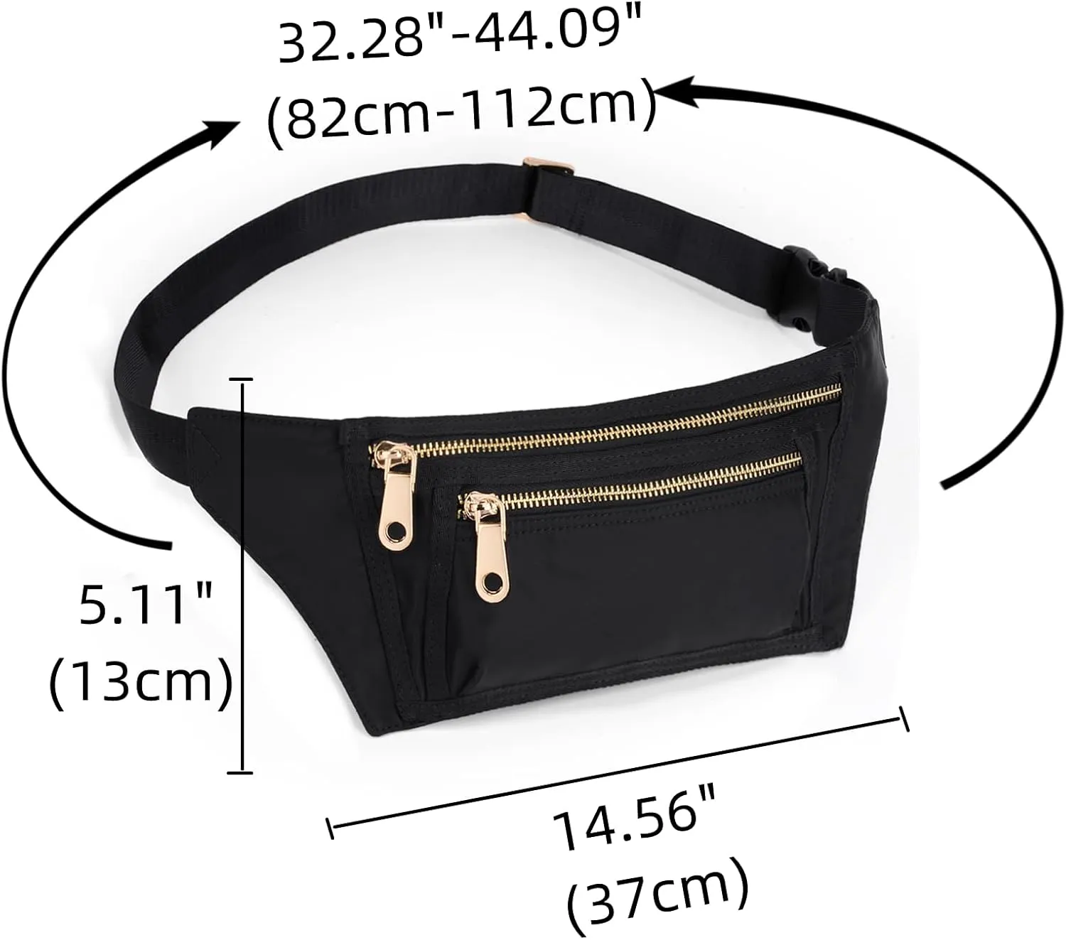 Uromee Fanny Packs for Women Crossbody Belt Bag Nylon Lightweight Slim Fashion Mini Waist Bag Travel Hiking Running Adjustable Strap