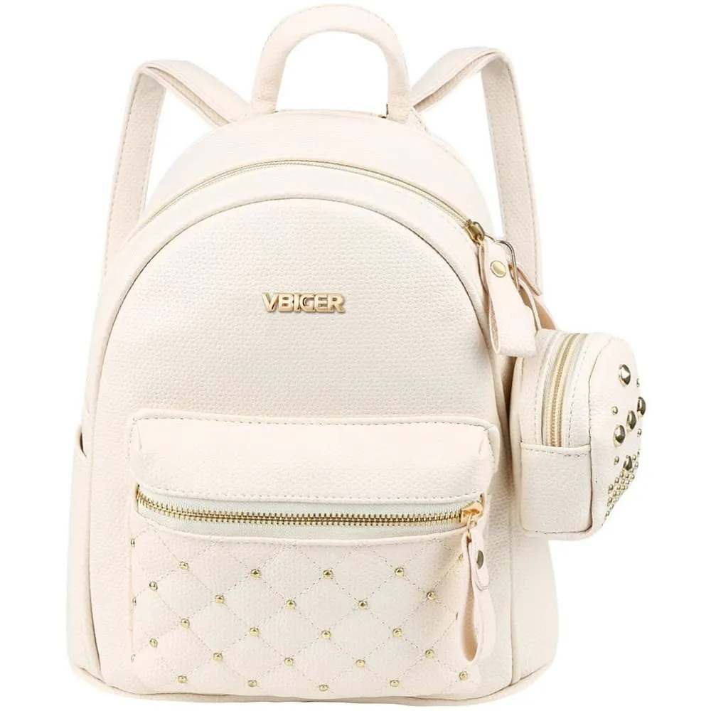 Vbiger  Leather Backpack Trendy Travel Shoulders Bag Chic Outdoor Daypack