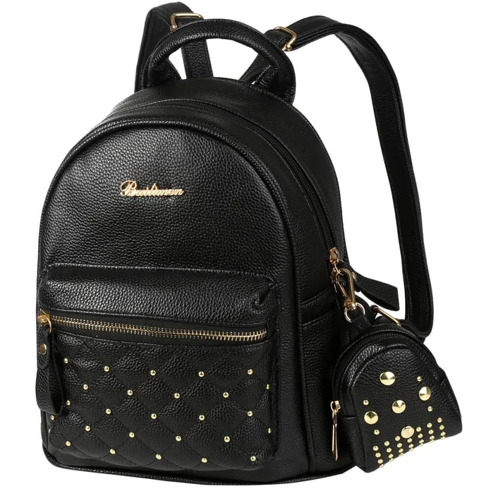 Vbiger  Leather Backpack Trendy Travel Shoulders Bag Chic Outdoor Daypack
