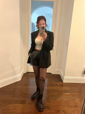Vegan Leather Cuffed Short