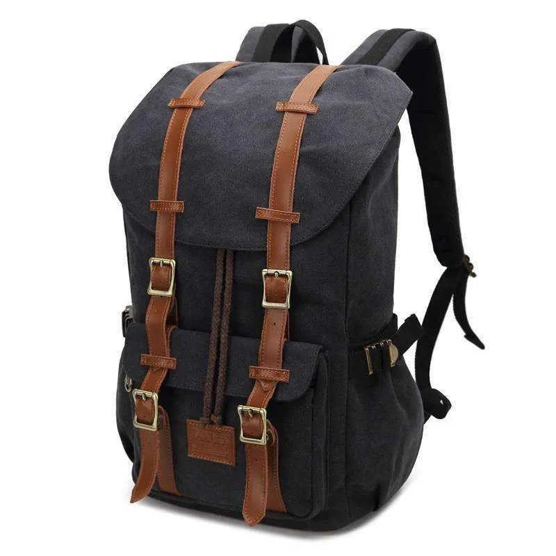 Vintage Canvas Rucksack Laptop Backpack