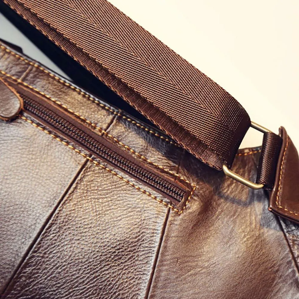 Vintage Genuine Leather Sling Chest Bag