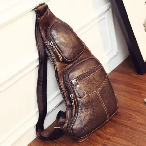 Vintage Genuine Leather Sling Chest Bag