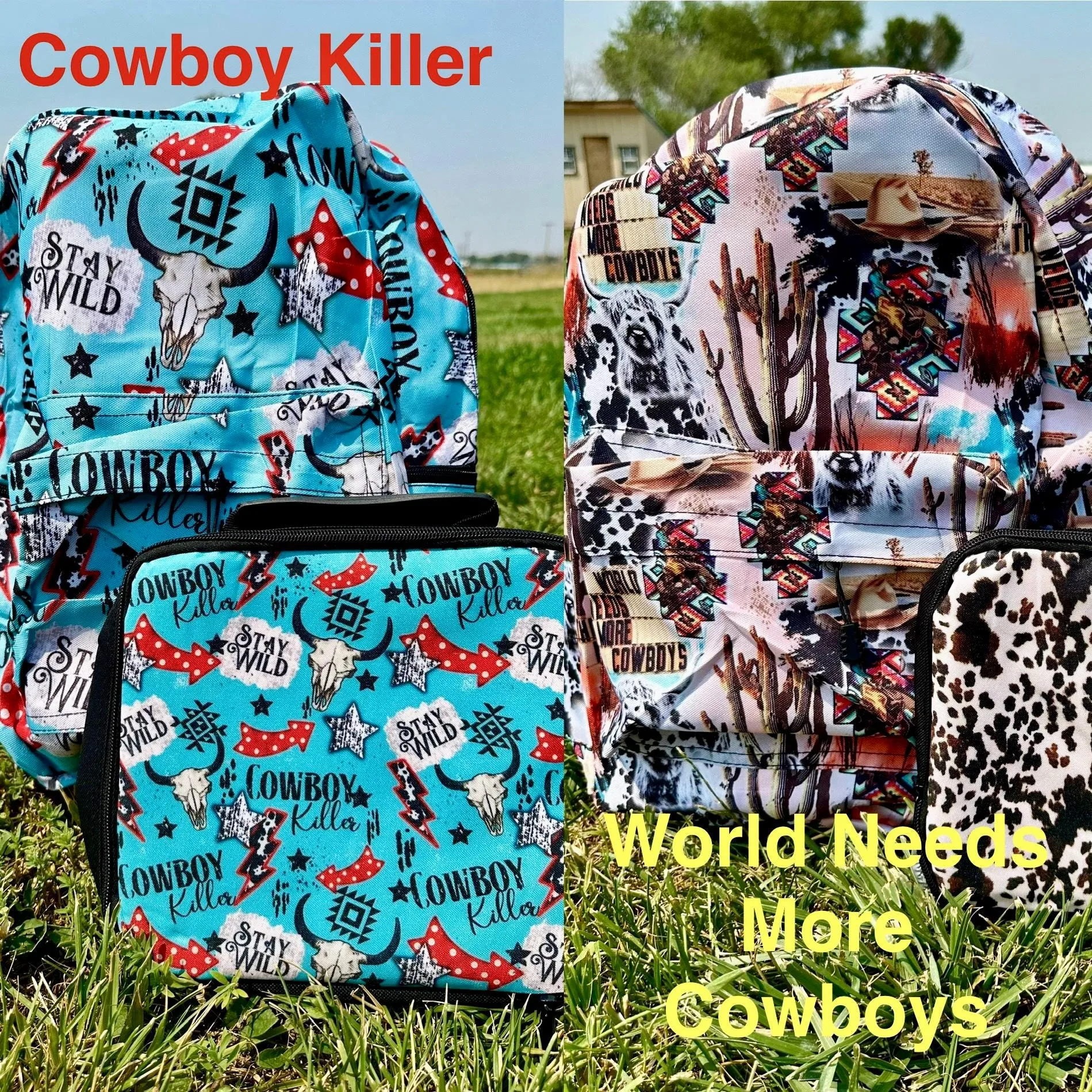 Western Backpack & Lunch Bag, Cowboy Backpack