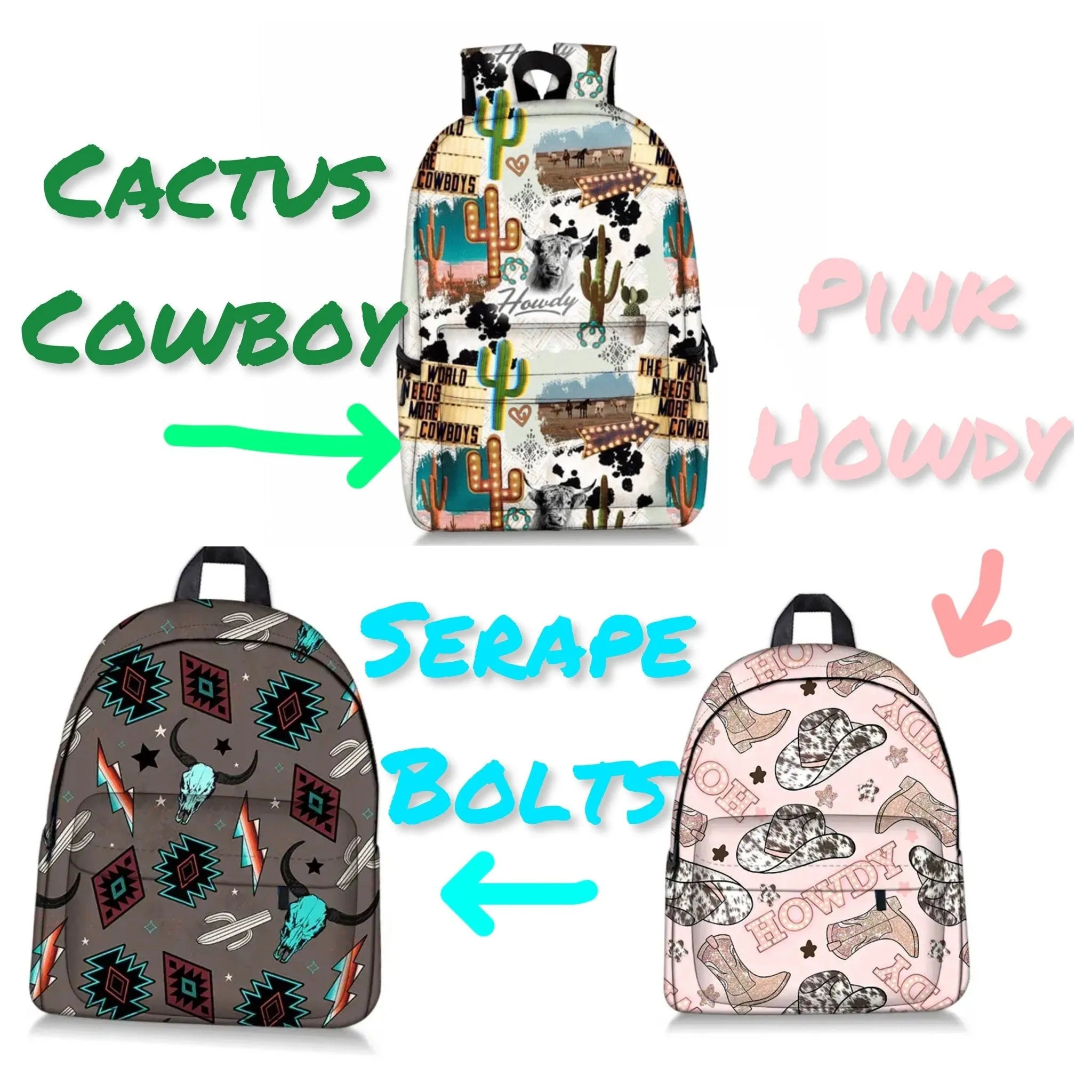 Western Backpack & Lunch Bag, Cowboy Backpack
