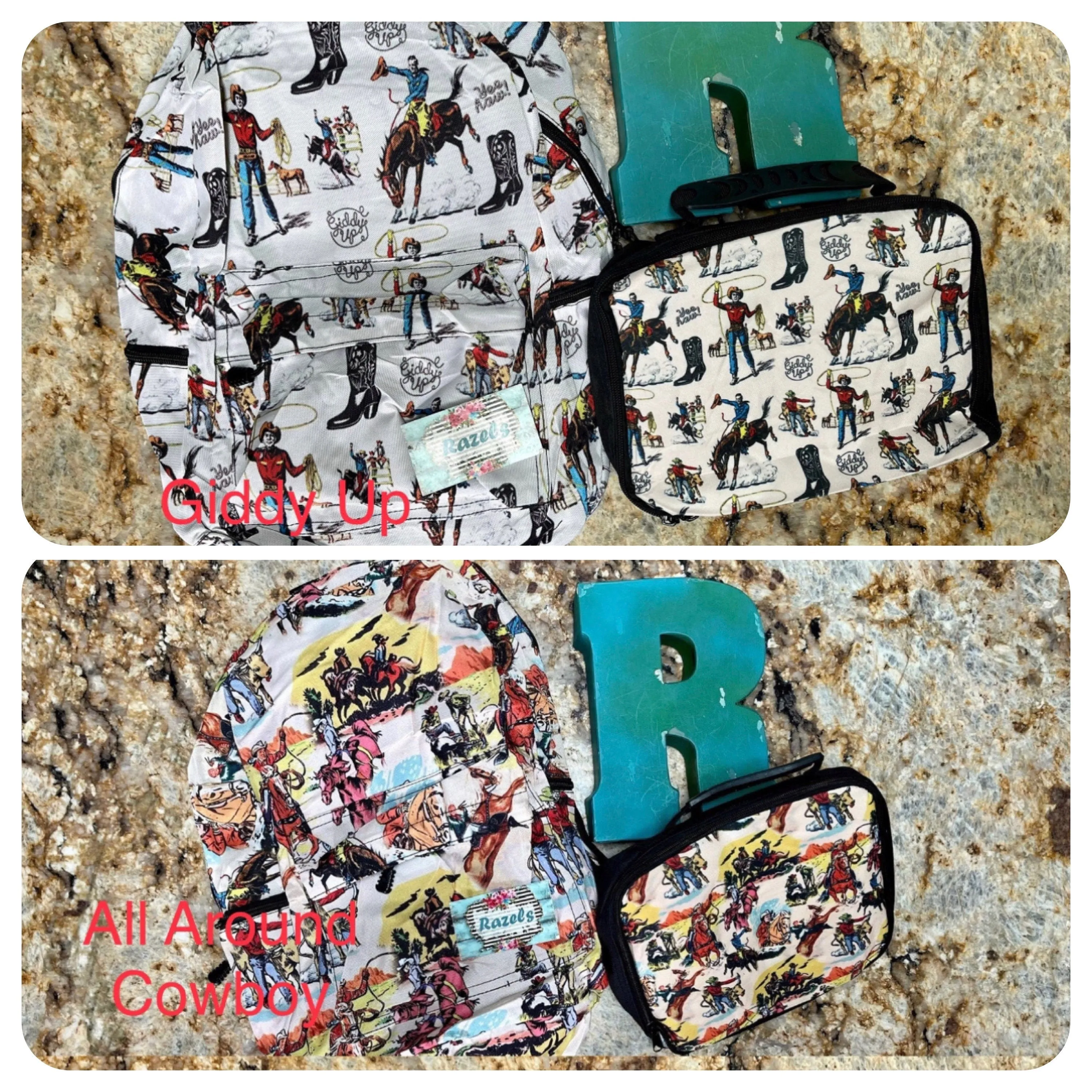 Western Backpack & Lunch Bag, Cowboy Backpack
