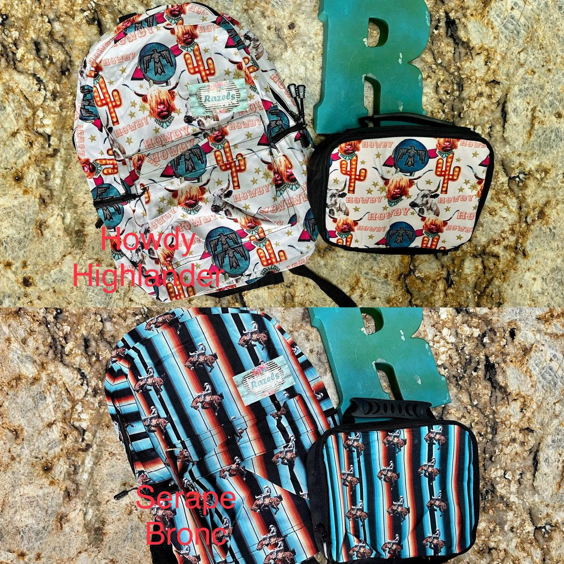 Western Backpack & Lunch Bag, Cowboy Backpack