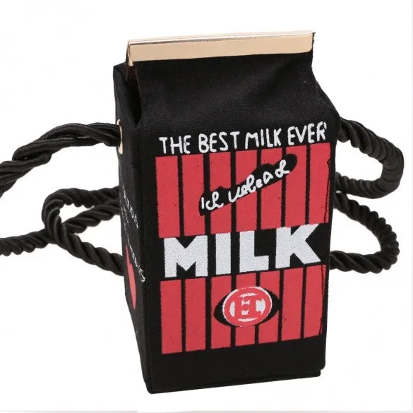 Women Ladies Girls Messenger Bag Cute Stereo Mini Milk Box Design Canvas Shoulders Bag