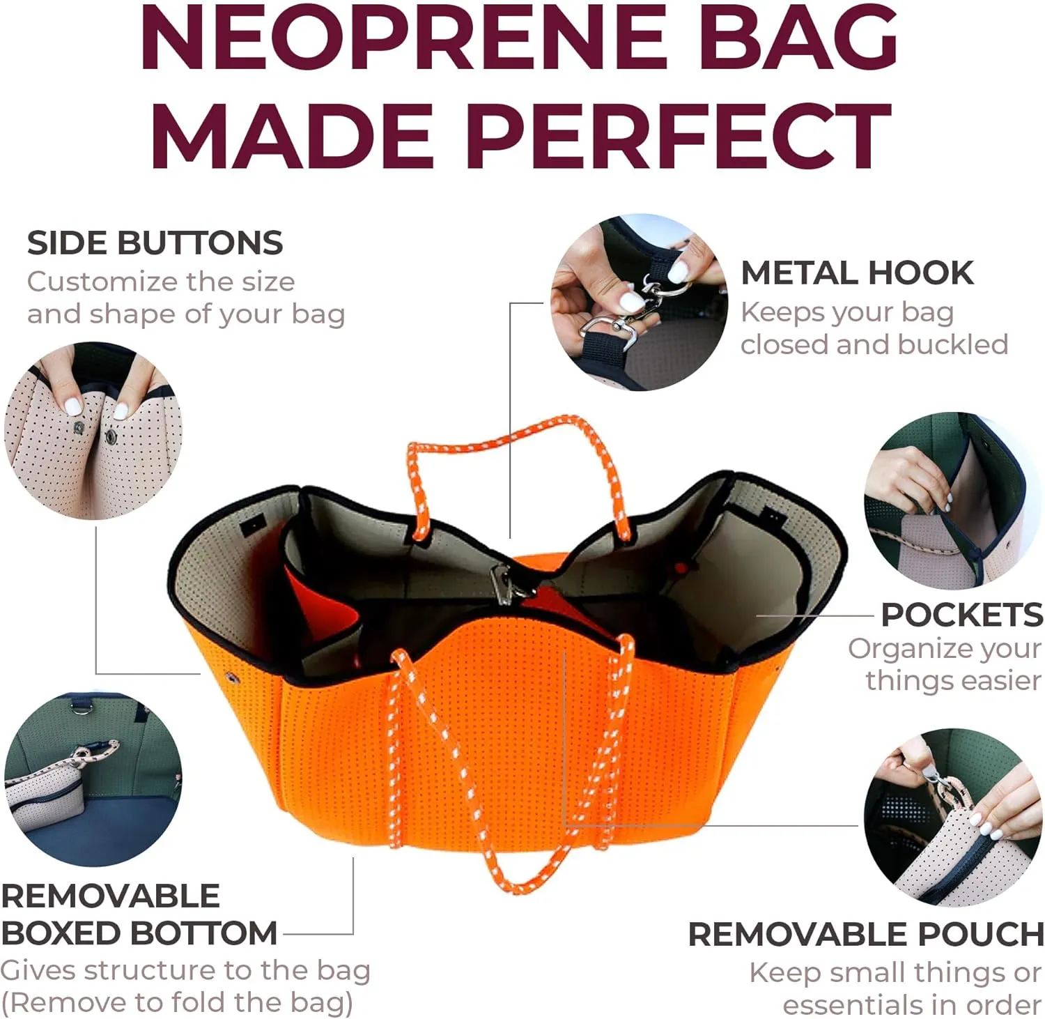 XL Personalized Neoprene Tote Bag for Women