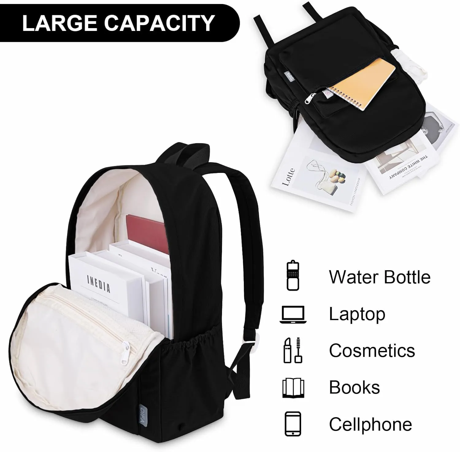 YFGBCX Cute Aesthetic Backpack for Women Solid Color Backpacks Lightweight Classic Backpack for Women Laptop Backpacks