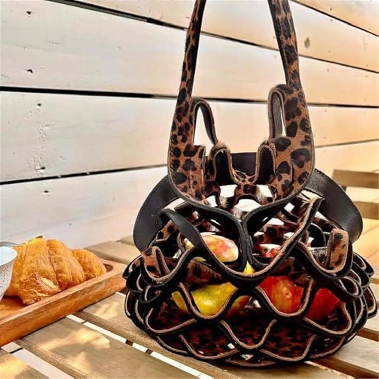 Zest Bag - Handmade Leather Folding Tote Bag, 2 in 1 Folding Cushion and Shopping Bag, Flat Foldable Portable Shoulder Bag