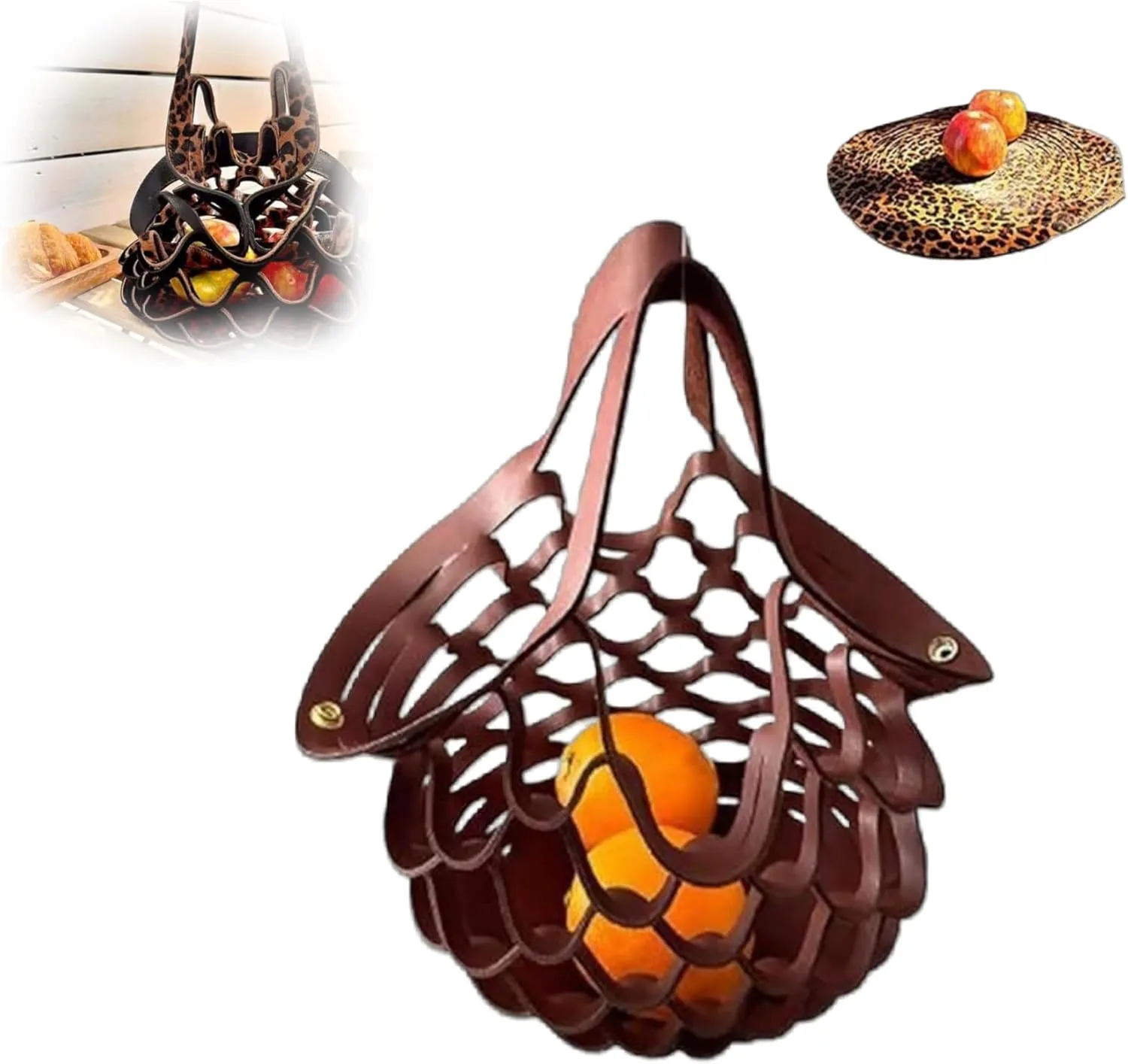 Zest Bag - Handmade Leather Folding Tote Bag, 2 in 1 Folding Cushion and Shopping Bag, Flat Foldable Portable Shoulder Bag