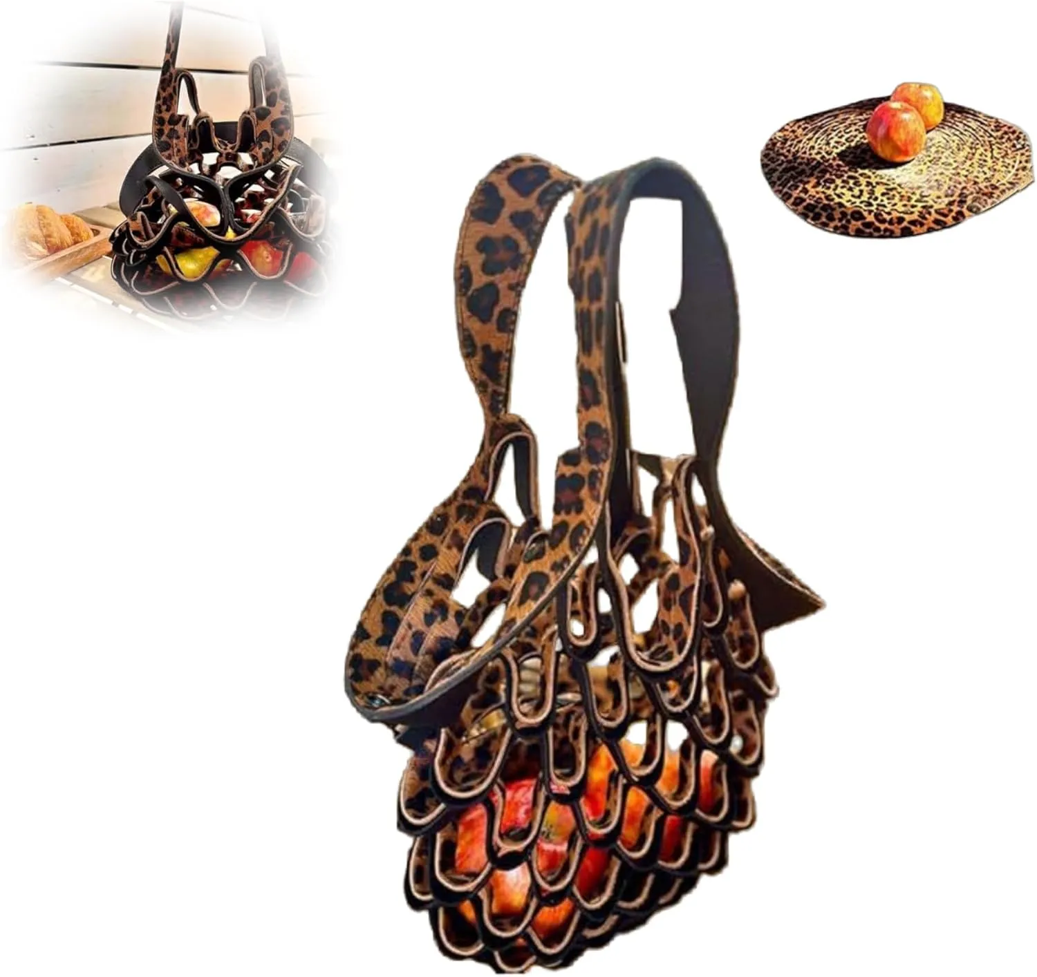 Zest Bag - Handmade Leather Folding Tote Bag, 2 in 1 Folding Cushion and Shopping Bag, Flat Foldable Portable Shoulder Bag
